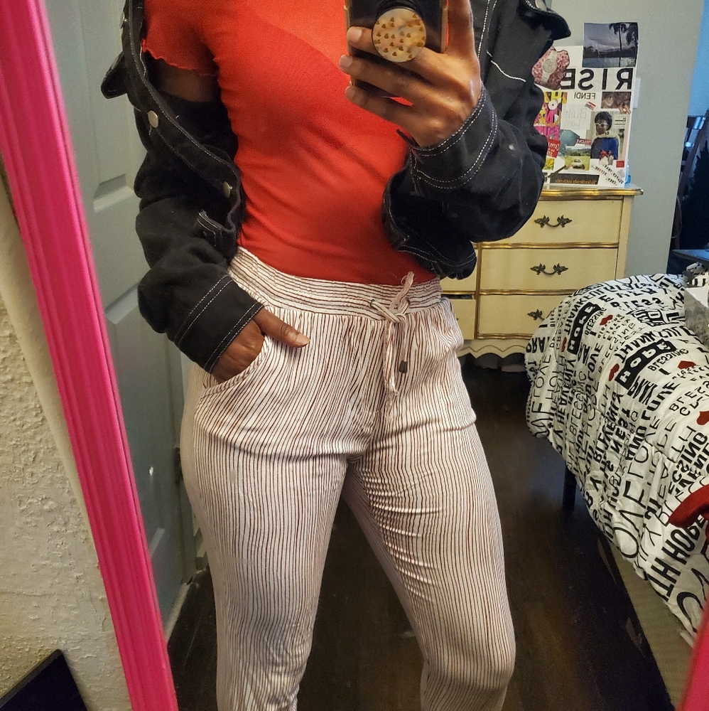 Red Striped Joggers